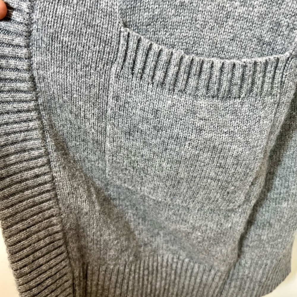 Boden:Gray Open Front knit Cardigan Sweater wool/cotton blend pockets size xs - Picture 3 of 6